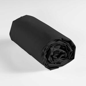 Crna pamučna plahta s gumom 180x200 cm Lina – douceur d'intérieur
