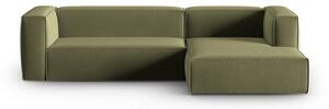 Zelena baršunasta kutna garnitura Mackay – Cosmopolitan Design
