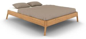 Bračni krevet od punog hrasta 140x200 cm u prirodnoj boji Twig – The Beds