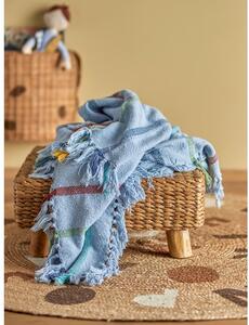 Plava deka za bebe od recikliranog pamuka 130x160 cm Frey – Bloomingville Mini