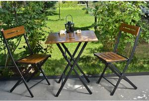 Floriane Garden Set vrtnih stolova i stolica (3 komada), orah crna boja, Bistro Set 4