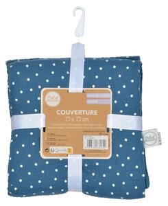 Plava deka za bebe od muslina 75x75 cm – Bébé Douceur