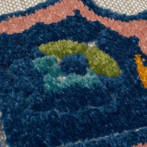 Plavi vanjski tepih 80x230 cm Beach Floral – Flair Rugs