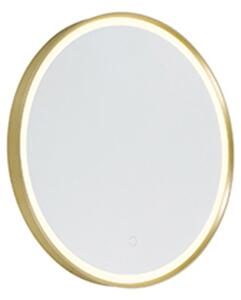 Kupaonsko ogledalo zlatno 50 cm uklj. LED s 3-stupanjskim prigušivanjem na dodir okruglo - Miral