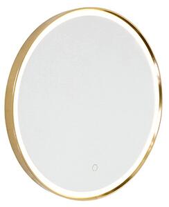 Kupaonsko ogledalo bakreno 50 cm uklj. LED s 3-stupanjskim prigušivanjem na dodir okruglo - Miral