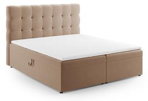 Svjetlo smeđi boxspring krevet s prostorom za pohranu 160x200 cm Bali – Cosmopolitan Design