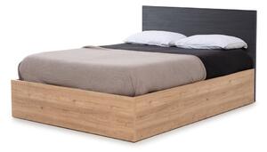 Sivi bračni krevet s prostorom za odlaganje i podnicom 160x200 cm Kronos - Marckeric