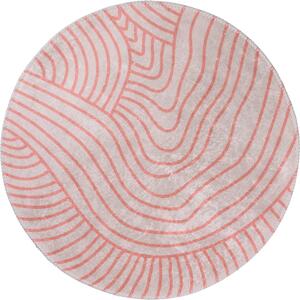 Svijetlo ružičasti/krem perivi okrugli tepih ø 80 cm Yuvarlak – Vitaus