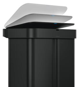 Mat crna željezna kanta za smeće za odvojeni otpad/beskontaktna 58 l – simplehuman