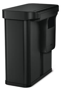 Mat crna željezna kanta za smeće za odvojeni otpad/beskontaktna 58 l – simplehuman