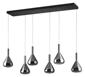 Crna LED viseća svjetiljka sa staklenim sjenilom Cipera – CINQUE