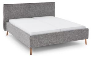 Sivi tapecirani bračni krevet s prostorom za pohranu s podnicom 180x200 cm Riva – Meise Möbel