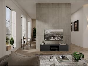Antracitno siva/u prirodnoj boji TV komoda u dekoru hrasta 164x35 cm Schlangen – Germania