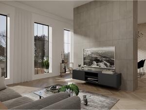 Antracitno siva/u prirodnoj boji TV komoda u dekoru hrasta 164x35 cm Schlangen – Germania