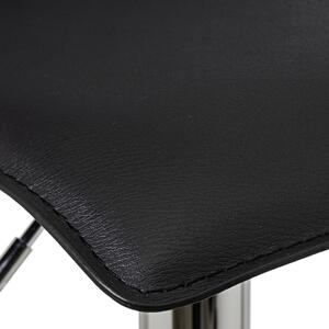 Crne barske stolice u setu podesive visine 2 kom od umjetne kože (visine sjedala 63 cm) – Casa Selección
