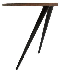 Crni/tamno smeđi okrugli blagovaonski stol s pločom stola od bagrema ø 140 cm Turi – Light & Living