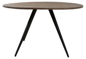 Crni/tamno smeđi okrugli blagovaonski stol s pločom stola od bagrema ø 140 cm Turi – Light & Living