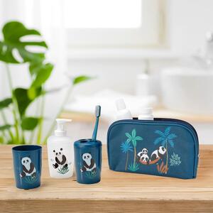Tamno plavi plastičan set pribora za kupaonicu Petit panda – douceur d'intérieur