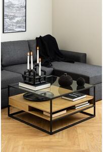 Stolić za kavu sa staklenom pločom stola u prirodnoj boji 80x80 cm Randolf – Actona