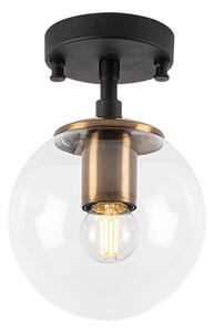 Crna stropna svjetiljka sa staklenim sjenilom ø 15 cm Atmaca – Opviq lights