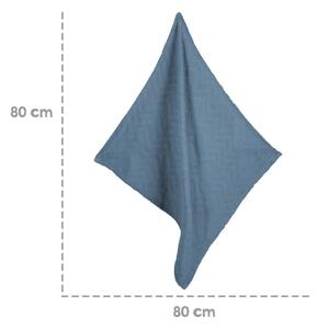Plava pletena deka za bebe od organskog pamuka 80x80 cm Seashells – Roba