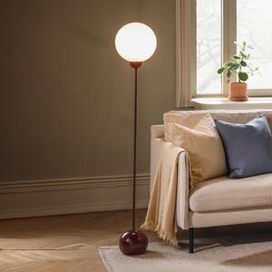Globen Lighting Ripley podna lampa, bordo staklo, 144 cm, Bijela, Dnevni boravak/blagovaonica, Staklo