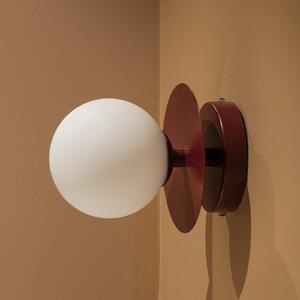 Globen Lighting ART DECO zidna lampa, bordo/bijela, Ø16 cm, IP44, prigušiva, Crvena, Dnevni boravak/blagovaonica, Staklo
