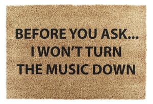 Otirač od prirodnog kokosovog vlakna Artsy Doormats Loud Music, 40 x 60 cm