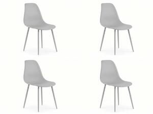 Set 4 kom plastičnih stolica OSAKA, svijetlo siva