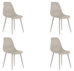 Set 4 kom plastičnih stolica OSAKA, sivo-smeđa