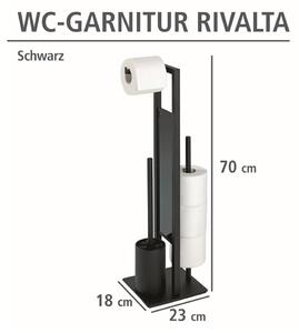 Mat crni željezan držač za WC papir Rivalta – Wenko