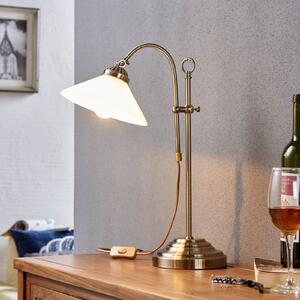 Lindby stolna lampa Otis, starinski mesing, staklo, 60 cm, E14, Bronca / stari mesing, Područje hodnika, Metal