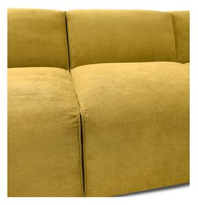 Žuta baršunasta modularna sofa u obliku slova U Scandic Sting, lijevi kut