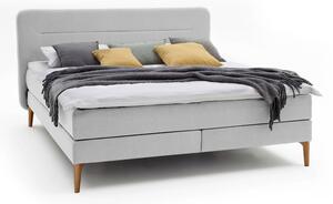 Tapecirani bračni krevet svijetlo sive boje s madracem Meise Möbel Massello, 160 x 200 cm