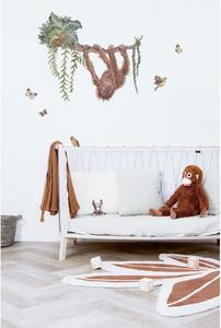 Smeđi dječji tepih 140x120 cm Tropical Leaf – Lilipinso