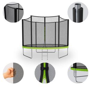 Vrtni trampolin za djecu, zaštitna mreža, stabilna konstrukcija 8FT Ø 252 cm