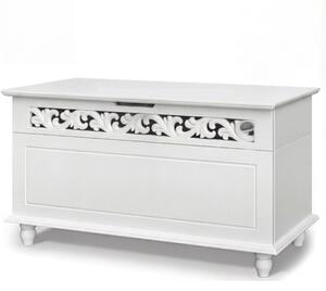 Drvena škrinja JERSEY, 80x40x48 cm, bijela Casaria