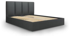 Tamno sivi bračni krevet Mazzini Kreveti Juniper, 160 x 200 cm