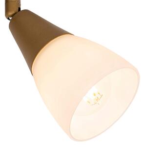 Klasični stropni reflektor zlatni s mat staklom 2 svjetla - Madi