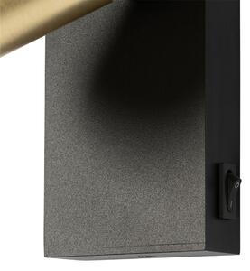 Zidna lampa crna sa zlatom podesiva sa prekidačem - Jeana Luxe