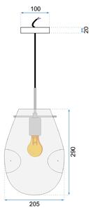 Stropna privjesak Staklena svjetiljka APP329-1CP Srebro