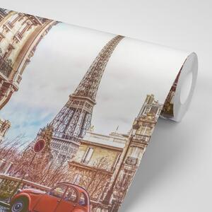 Tapeta pogled na Eiffelov toranj s ulice Pariza