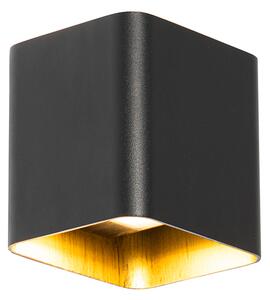Moderna zidna svjetiljka crna uklj. LED IP54 četvrtasta - Evi