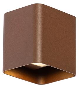Moderna zidna svjetiljka hrđavo smeđa uklj. LED IP54 kvadrat - Evi