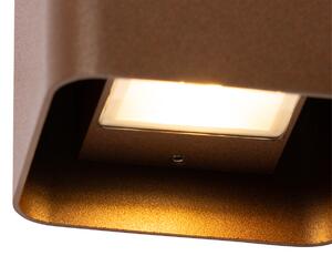 Moderna zidna svjetiljka hrđavo smeđa uklj. LED IP54 kvadrat - Evi