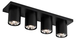 Moderni stropni reflektor crni 4-light - Tubo