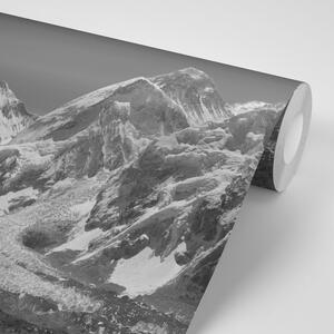 Fototapeta crno-bijela snježna planina