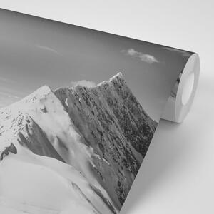 Fototapeta snježna crno-bijela planina
