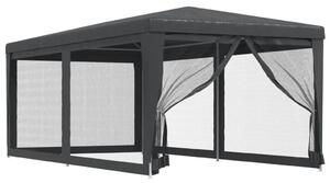 VidaXL Šator za zabave sa 6 mrežastih bočnih zidova antracit 3x6m HDPE