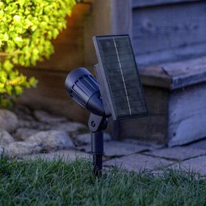 STAR TRADING Powerspot 19 cm RGBW LED solarni reflektor, 80 lm, crni, klin za tlo, Crno, Plastika, Vanjski reflektor/šiljak za tlo